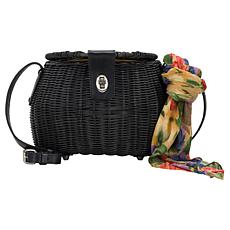 "As Is" Patricia Nash Duronia Basket Crossbody Bag with Scarf
