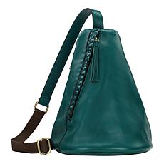"As Is" Patricia Nash IVA Nell Leather Sling with Braided Detail