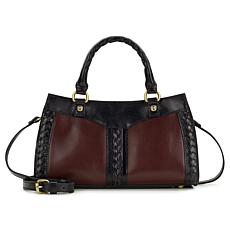 "As Is" Patricia Nash Salento Top Handle Leather Satchel with Cross...