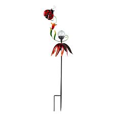 "As Is" Plow and Hearth 48" Lit Solar Wind Spinner with Crackle Ball