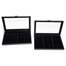 "As Is" Prestige™ Set of 2 Large Stackable Jewelry Boxes - Croco Em...