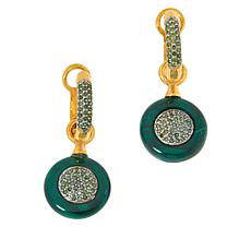 "As Is" Rarities Gemstone & Colored Diamond Gold-Plated Drop Earrings