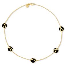 "As Is" Rarities Gold-Plated Gemstone X-Ball Station 18" Chain Necklce