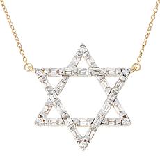 "As Is" Rarities White Zircon Star of David Gold-Plated Necklace