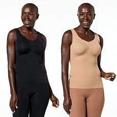 "As Is" Rhonda Shear 2-pack Butterknit Tank Top with Built-In Bra