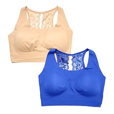"As Is" Rhonda Shear 2-pack Invisible Edge Body Bra with Lace Back