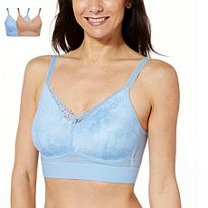 "As Is" Rhonda Shear 2-pack Molded Cup Bra with Lace Overlay