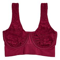 "As Is" Rhonda Shear Seamless Underwire Bra with Lace Sling