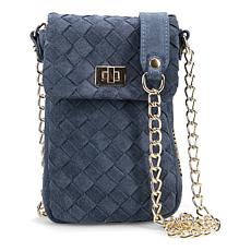 "As Is" Ron White Edessa Supple Woven Suede Mini Crossbody Handbag