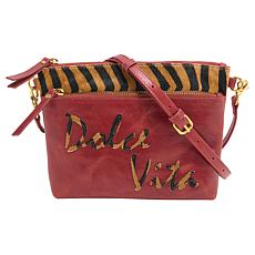 "As Is" Sharif Legacy 100% Leather Exotic Hair Calf Crossbody Clutch