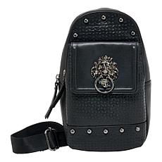 "As Is" Sharif Legacy Braided Abuja Leather Sling Crossbody Bag