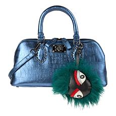 "As Is" Sharif Legacy Croc Leather Satchel with Keychain