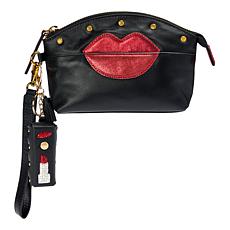 "As Is" Sharif Legacy Date Night Leather Wristlet Clutch & Lipstick...