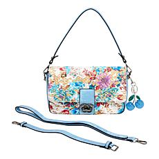 "As Is" Sharif Legacy Embroidered Flap Crossbody with Charm