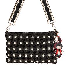"As Is" Sharif Legacy Faux Pearl Straw Crossbody