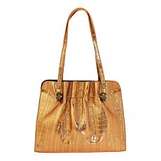 "As Is" Sharif Legacy Museum Cougar Head Croc Leather Shopper