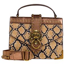 "As Is" Sharif Legacy Museum Lion Knocker Leather Satchel
