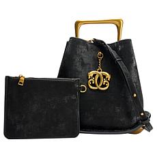 "As Is" Sharif Legacy Sculpted Handle Mini Bucket Crossbody