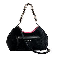 "As Is" Sharif Legacy Silky Nubuck Top Zipper Shoulder Bag