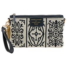 "As Is" Sharif Sicily Tile Embroidered Wristlet Clutch