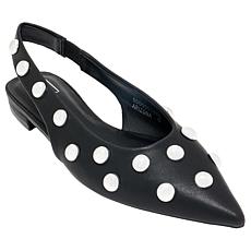 "As Is" SHUSHOP® Arizona Studded Pointed Toe Slingback Flat