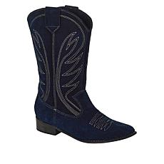 "As Is" Silvia Cobos Rodeo Cowboy Leather Mid-Calf Pull-On Boot