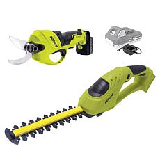 "As Is" Sun Joe 24-Volt Handheld Pruner and 7" Hedge Trimmer