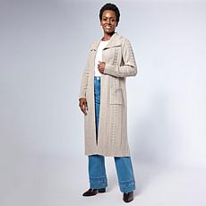 "As Is" Tower Hill by Christie Brinkley Cable Knit Cardigan