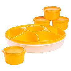 "As Is" Tupperware 10-piece Serving Center Set with 4 Dip Bowls and...