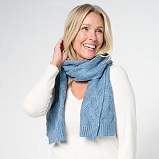 "As Is" TWRHLL by Christie Brinkley Basketweave Cable Knit Scarf