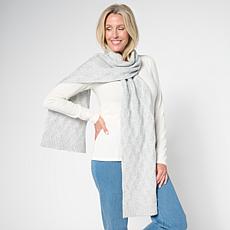 "As Is" TWRHLL by Christie Brinkley Basketweave Cable Knit Scarf