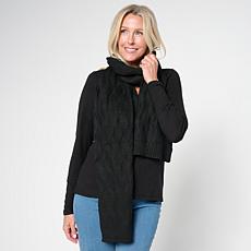 "As Is" TWRHLL by Christie Brinkley Basketweave Cable Knit Scarf