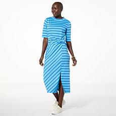 "As Is" TWRHLL by Christie Brinkley Twist Waist Ponte Dress