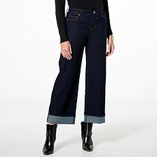 "As Is" TWRHLL by Christie Brinkley Wide-Leg Cuffed Jean