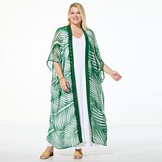 "As Is" Vince Camuto Jewel Print Open Front Duster