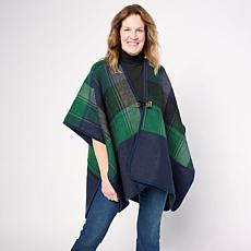 "As Is" Vince Camuto Reversible Woven Plaid Topper