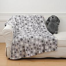 "As Is" Warm & Cozy Huggable Friend & 60" x 50" Plush Knit Throw