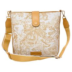 "As Is" Wildflower Parisian Toile Bucket Crossbody Bag