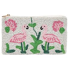"As Is" Wildflower San Tropez Beaded Cosmetic Coin Pouch