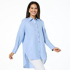 "As Is" WynneCollection Linen Blend Summer Shirt