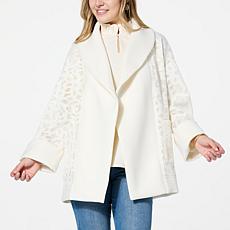 "As Is" WynneCollection Mixed Media Shawl Collar Topper