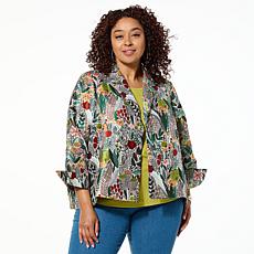 "As Is" WynneCollection Occasion Floral Jacquard Summer Jacket