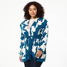 "As Is" WynneCollection SoftKNIT Patterned Sweater Knit Coat