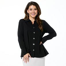 "As Is" WynneLayers Double Collar Grommet Closure Shirt