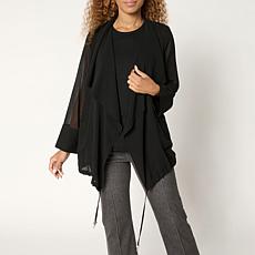 "As Is" WynneLayers Drape-Front Chiffon Jacket