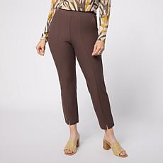 "As Is" WynneLayers Essential Knit Crepe Slim Ankle Pant with Slit