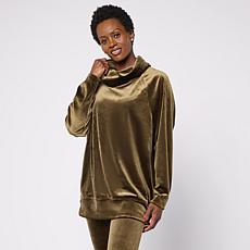 "As Is" WynneLayers Luxe Velour Cowl Neck Tunic