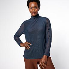 "As Is" WynneLayers Mesh Knit Turtleneck Top