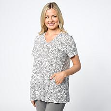 "As Is" WynneLayers Printed Jersey Knit V-Neck Butterfly Tee