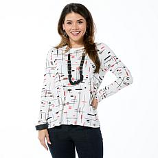 "As Is" WynneLayers Printed Long-Sleeve Tee